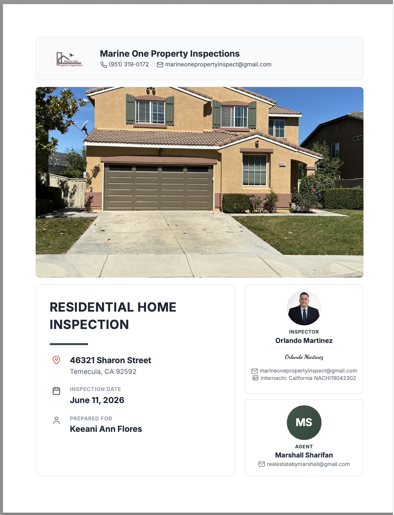 Sample Home Inspection report